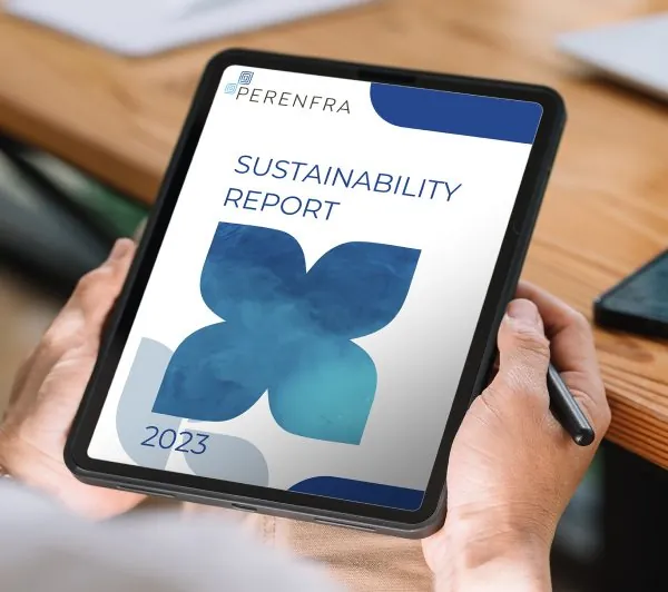 iPad with PERENfra Sustainability Report